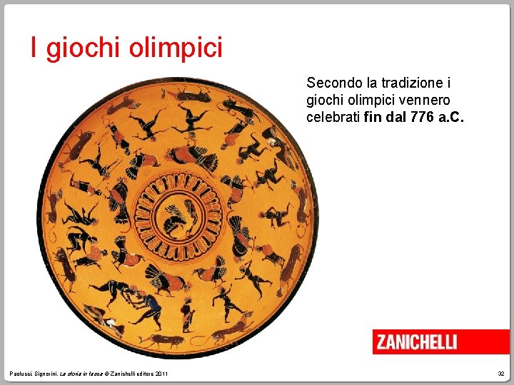 I giochi olimpici Secondo la tradizione i giochi olimpici vennero celebrati fin dal 776