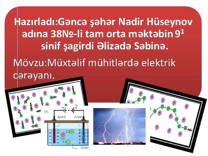 Hazırladı: Gəncə şəhər Nadir Hüseynov adına 38№-li tam orta məktəbin 91 sinif şagirdi Əlizadə