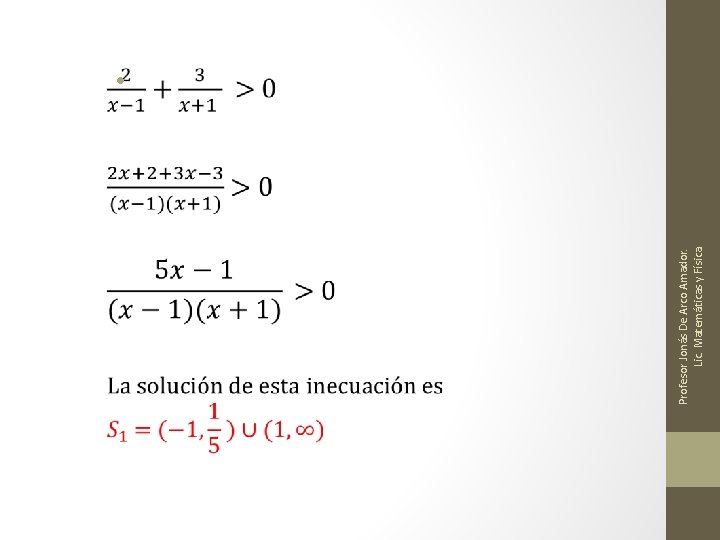 Profesor Jonás De Arco Amador. Lic. Matemáticas y Física. • 