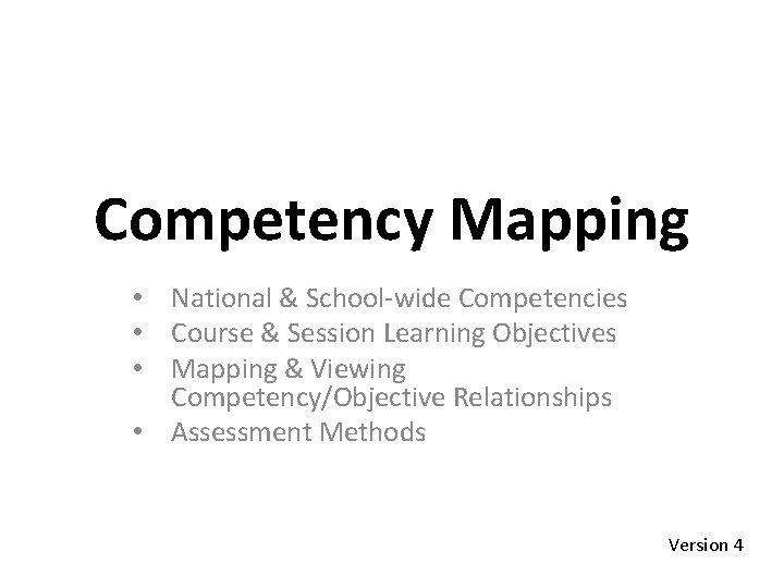 Competency Mapping National Schoolwide Competencies Course Session Learning