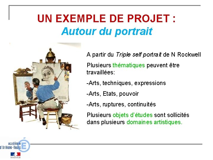 UN EXEMPLE DE PROJET : Autour du portrait A partir du Triple self portrait