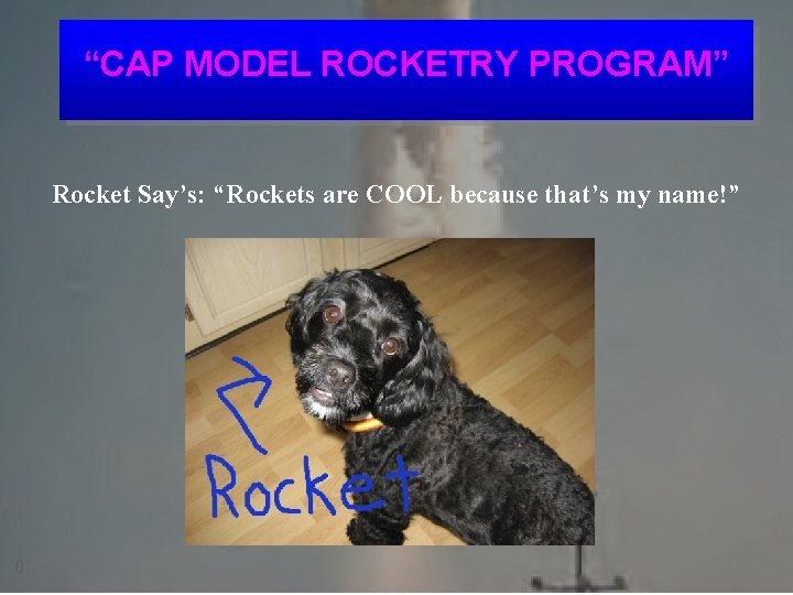 “CAP MODEL ROCKETRY PROGRAM” Rocket Say’s: “Rockets are COOL because that’s my name!” 0