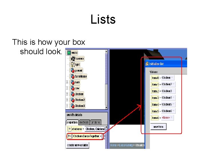 Lists This is how your box should look. 