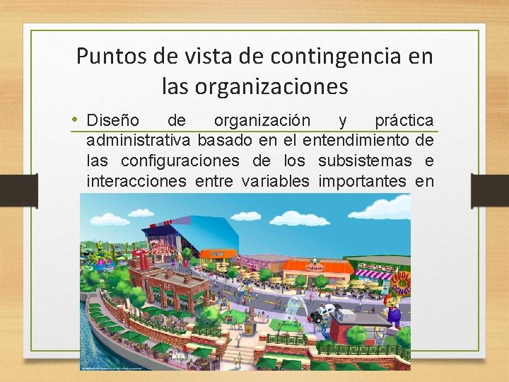Puntos de vista de contingencia en las organizaciones • Diseño de organización y práctica
