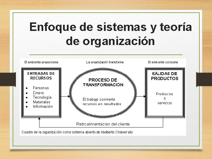 Enfoque de sistemas y teoría de organización 