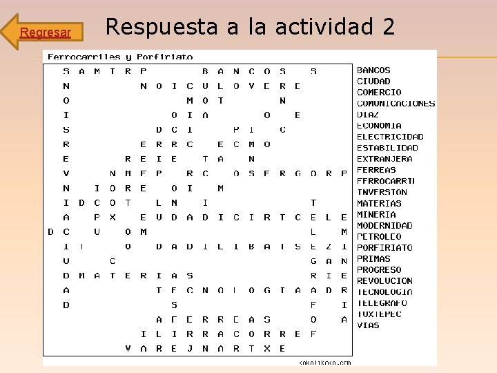 Regresar Respuesta a la actividad 2 