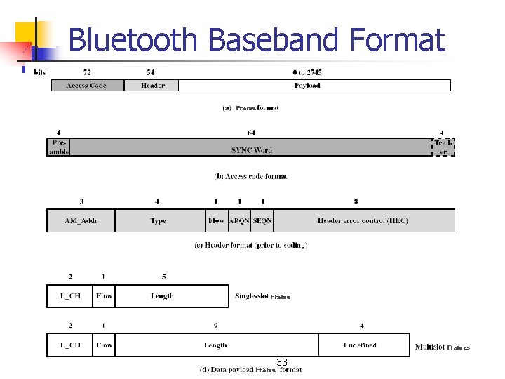 Bluetooth Baseband Format Frames Frame 33 