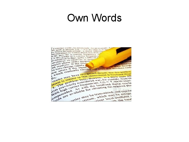 Own Words 