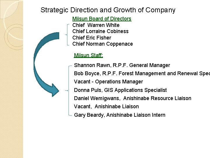 Strategic Direction and Growth of Company Miisun Board of Directors Chief Warren White Chief