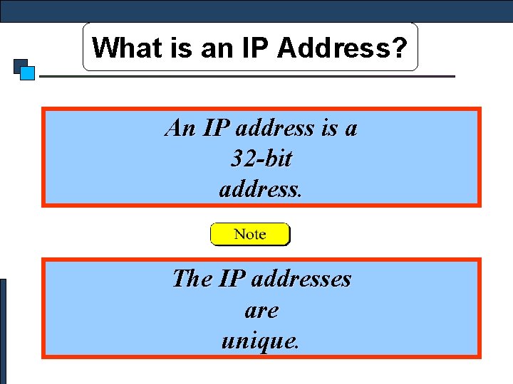 What is an IP Address? An IP address is a 32 -bit address. The