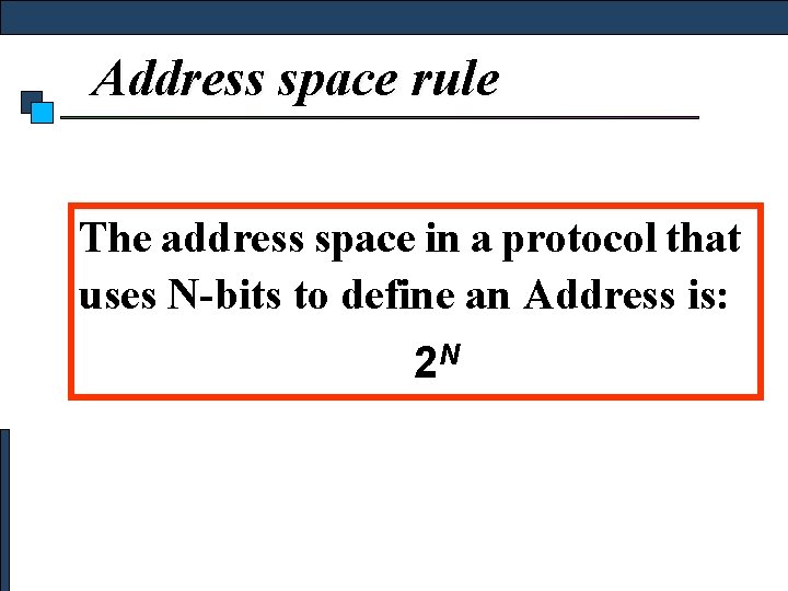 Address space rule …………. . addr 1 The address spaceaddr 15 in a protocol