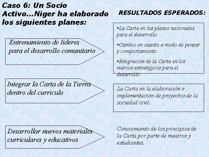 Caso 6: Un Socio Activo. . . Niger ha elaborado los siguientes planes: Entrenamiento