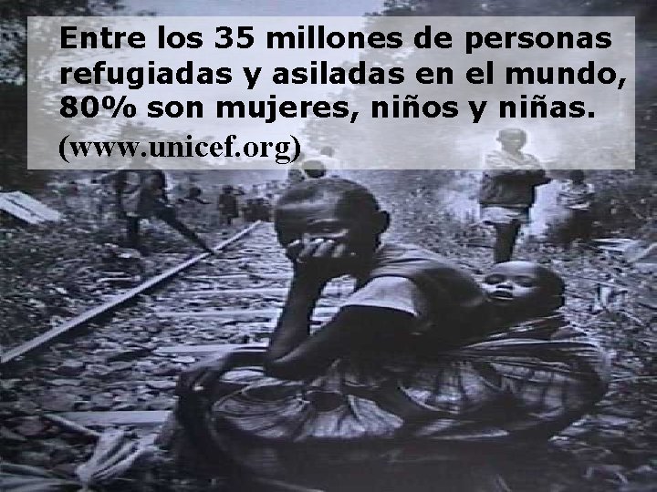 Entre los 35 millones de personas refugiadas y asiladas en el mundo, 80% son