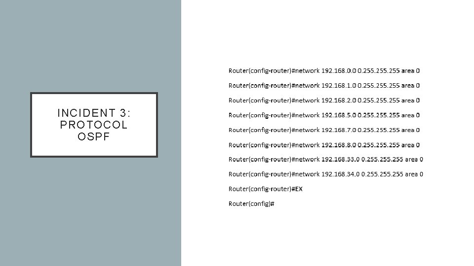 INCIDENT 3: PROTOCOL OSPF 