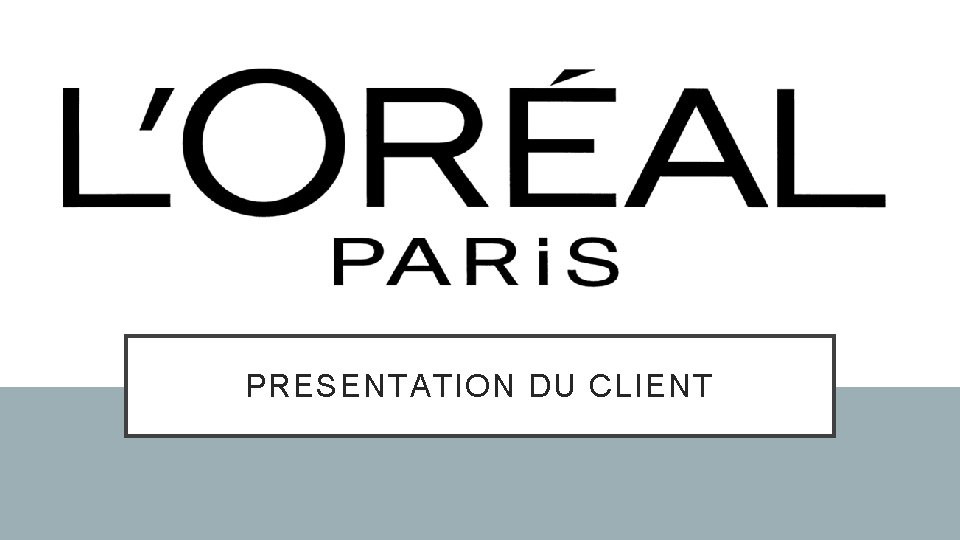 PRESENTATION DU CLIENT 