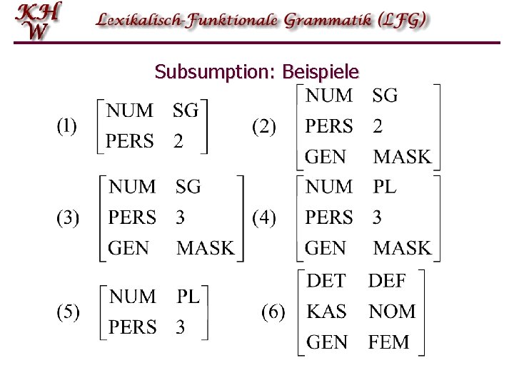 Subsumption: Beispiele 