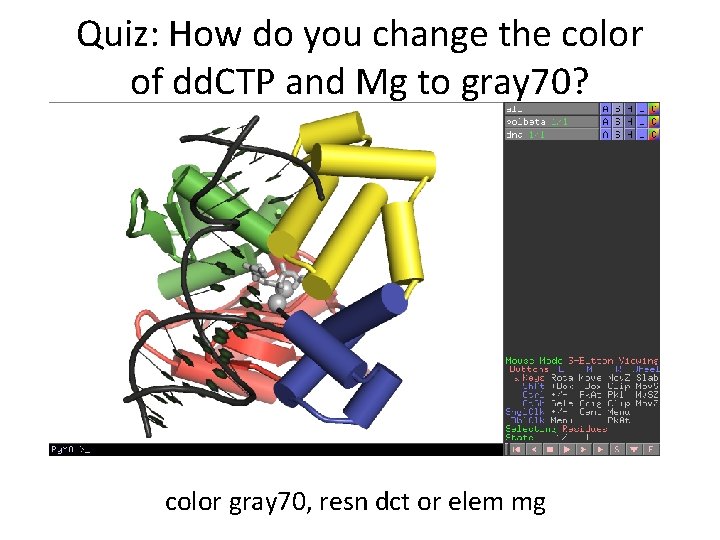 Quiz: How do you change the color of dd. CTP and Mg to gray Quiz: How do you change the color of dd. CTP and Mg to gray