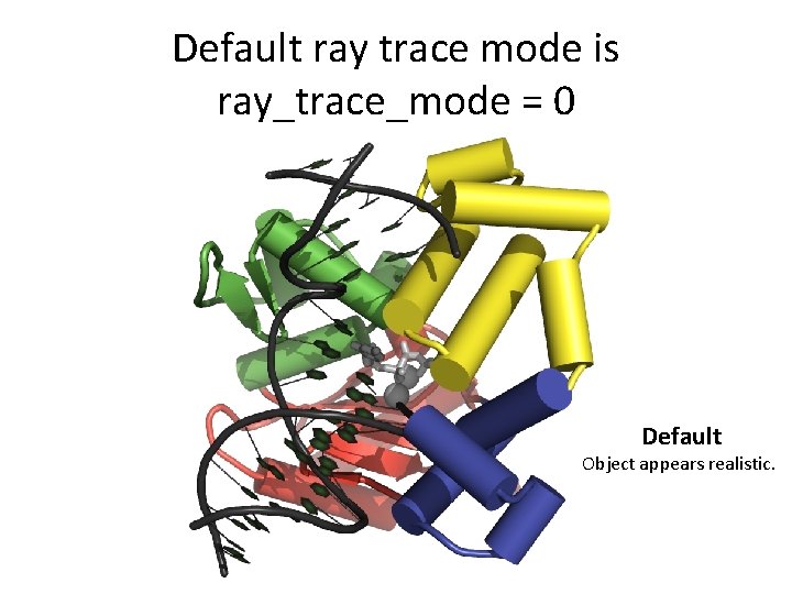 Default ray trace mode is ray_trace_mode = 0 Default Object appears realistic. Default ray trace mode is ray_trace_mode = 0 Default Object appears realistic.
