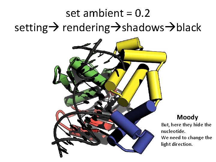 set ambient = 0. 2 setting rendering shadows black Moody But, here they hide set ambient = 0. 2 setting rendering shadows black Moody But, here they hide