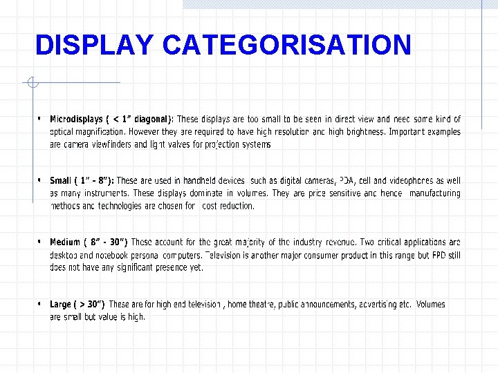 DISPLAY CATEGORISATION 