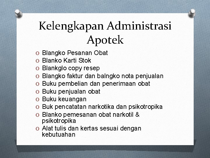 Kelengkapan Administrasi Apotek Blangko Pesanan Obat Blanko Karti Stok Blankglo copy resep Blangko faktur
