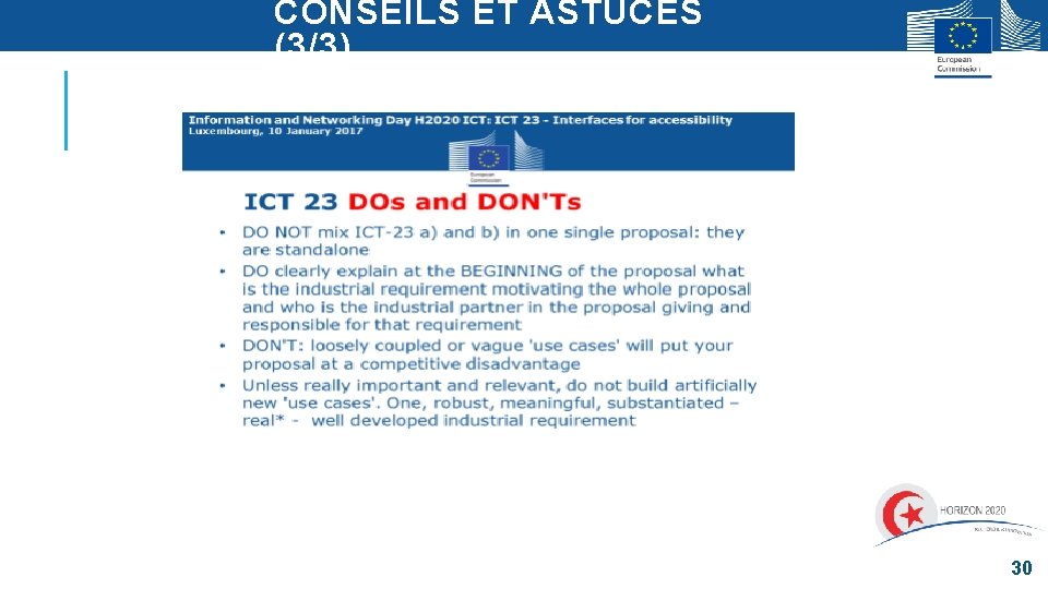 CONSEILS ET ASTUCES (3/3) 30 CONSEILS ET ASTUCES (3/3) 30