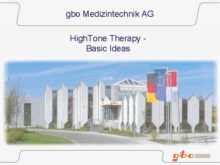 gbo Medizintechnik AG High. Tone Therapy Basic Ideas 1 