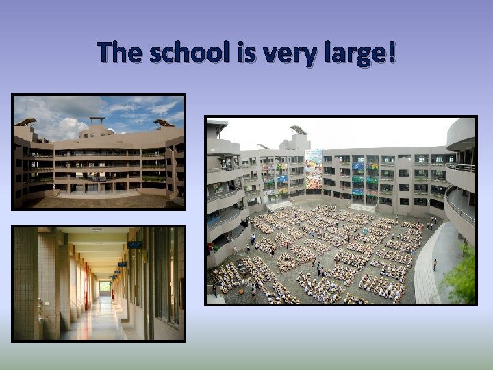 The school is very large! 