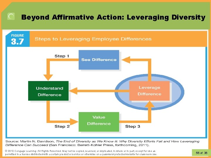 Beyond Affirmative Action: Leveraging Diversity © 2012 Cengage Learning. All Rights Reserved. May not