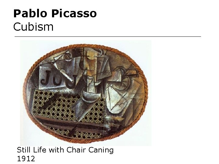 Pablo Picasso Cubism Still Life with Chair Caning 1912 Pablo Picasso Cubism Still Life with Chair Caning 1912