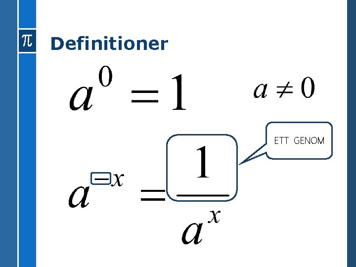 Definitioner ETT GENOM 