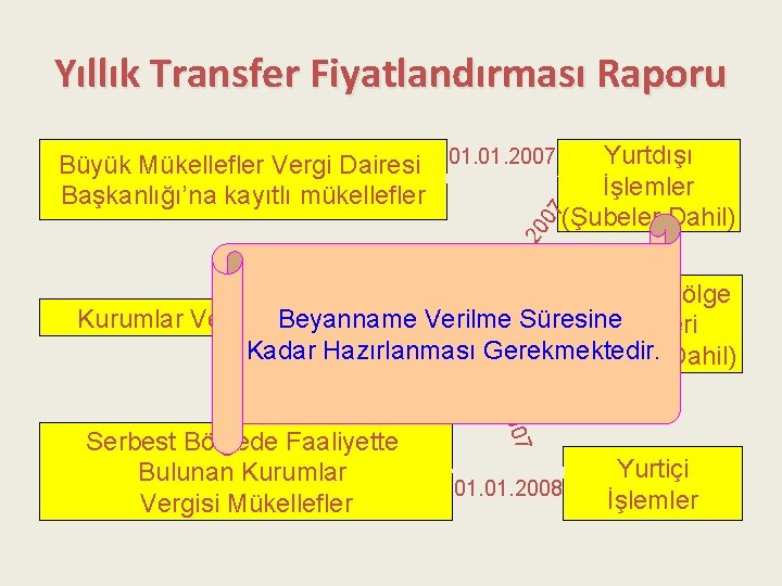 Yıllık Transfer Fiyatlandırması Raporu Yurtdışı İşlemler (Şubeler Dahil) 01. 0 1. 20 07 Büyük