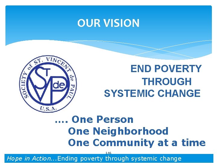 OUR VISION END POVERTY THROUGH SYSTEMIC CHANGE …. One Person One Neighborhood One Community OUR VISION END POVERTY THROUGH SYSTEMIC CHANGE …. One Person One Neighborhood One Community