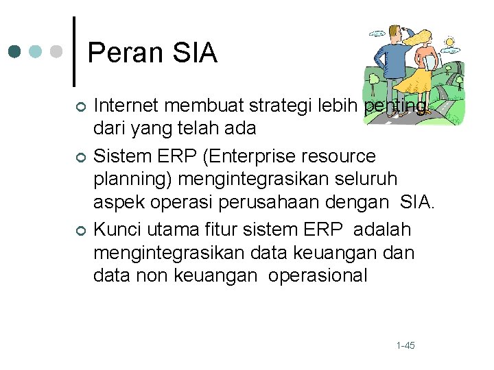 Peran SIA ¢ ¢ ¢ Internet membuat strategi lebih penting dari yang telah ada