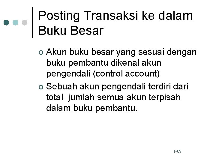 Posting Transaksi ke dalam Buku Besar Akun buku besar yang sesuai dengan buku pembantu