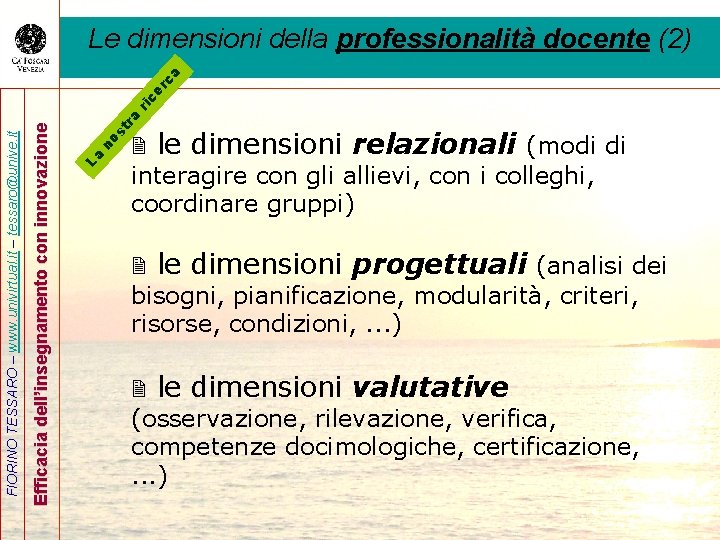 st ra no La Efficacia dell’insegnamento con innovazione FIORINO TESSARO – www. univirtual. it