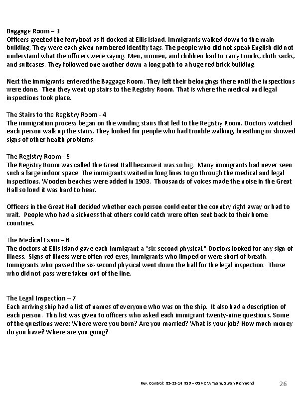 Baggage Room – 3 Officers greeted the ferryboat as it docked at Ellis Island.