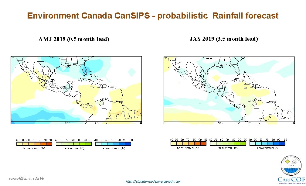 Environment Canada Can. SIPS - probabilistic Rainfall forecast JAS 2019 (3. 5 month lead)