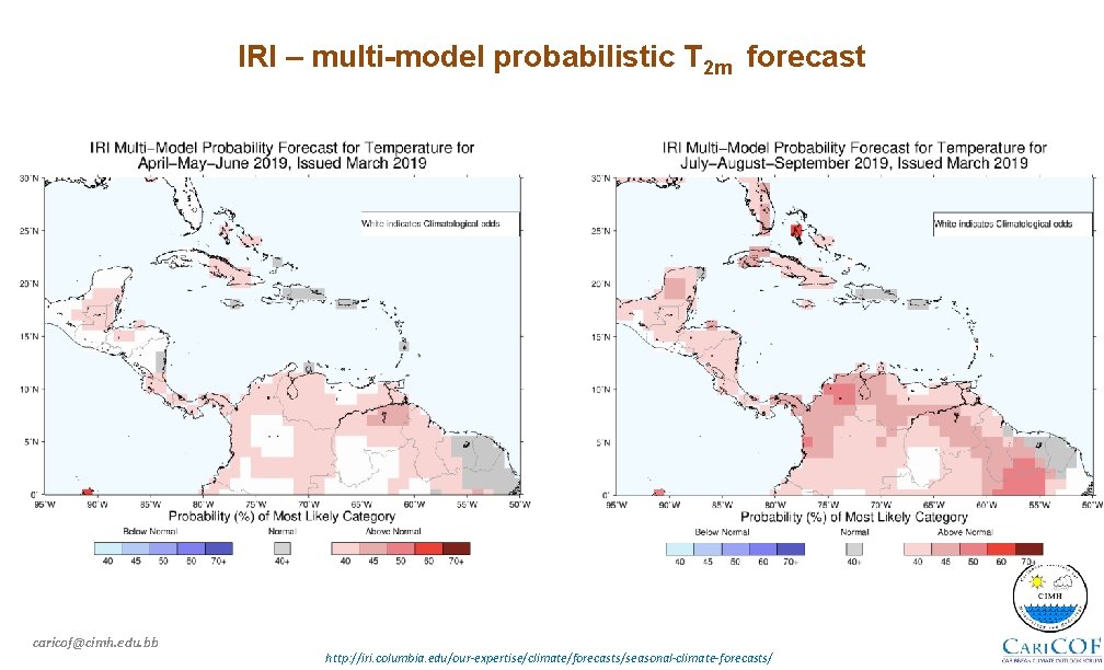 IRI – multi-model probabilistic T 2 m forecast caricof@cimh. edu. bb http: //iri. columbia.