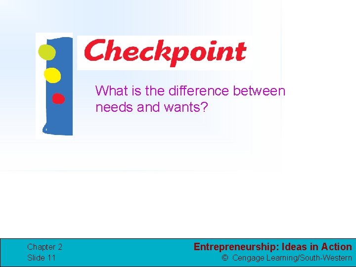 What is the difference between needs and wants? Chapter 2 Slide 11 Entrepreneurship: Ideas