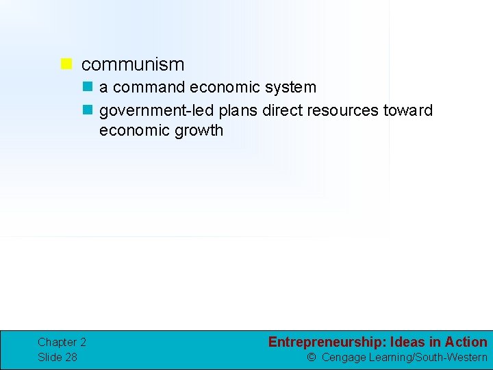 n communism n a command economic system n government-led plans direct resources toward economic