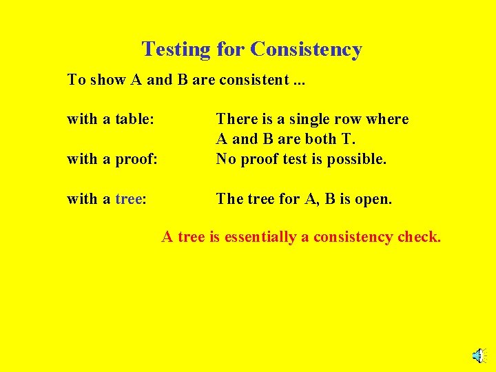 Testing for Consistency To show A and B are consistent. . . with a