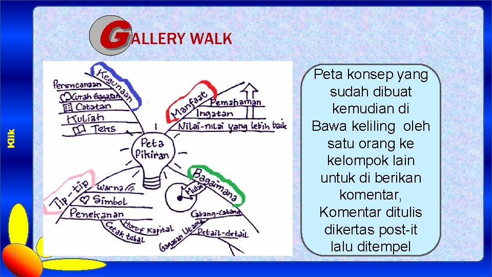 Klik G ALLERY WALK Peta konsep yang sudah dibuat kemudian di Bawa keliling oleh