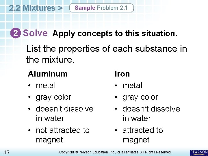 2. 2 Mixtures > Sample Problem 2. 1 2 Solve Apply concepts to this 2. 2 Mixtures > Sample Problem 2. 1 2 Solve Apply concepts to this