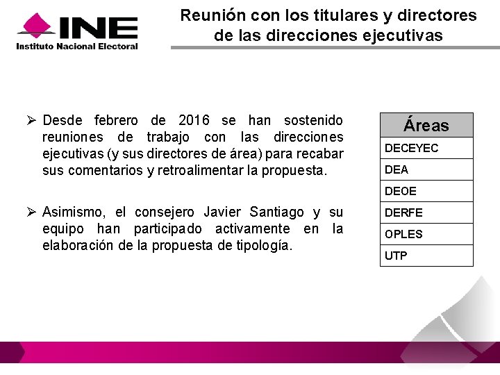 Reunión con los titulares y directores de las direcciones ejecutivas Ø Desde febrero de Reunión con los titulares y directores de las direcciones ejecutivas Ø Desde febrero de