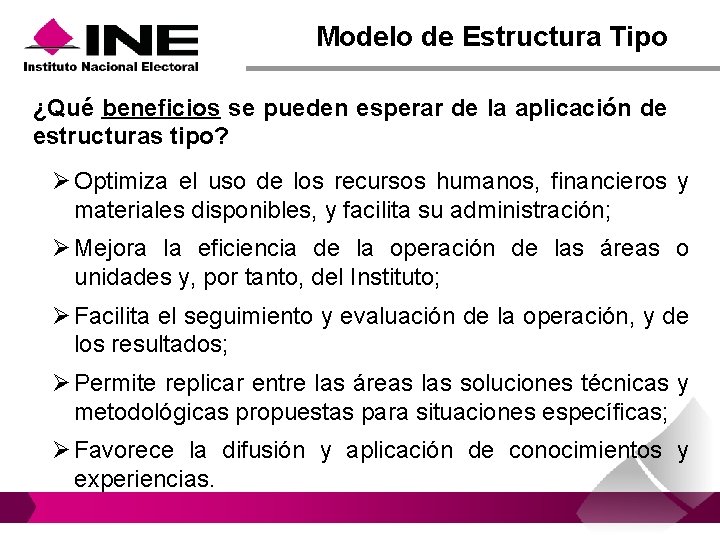 Modelo de Estructura Tipo ¿Qué beneficios se pueden esperar de la aplicación de estructuras Modelo de Estructura Tipo ¿Qué beneficios se pueden esperar de la aplicación de estructuras