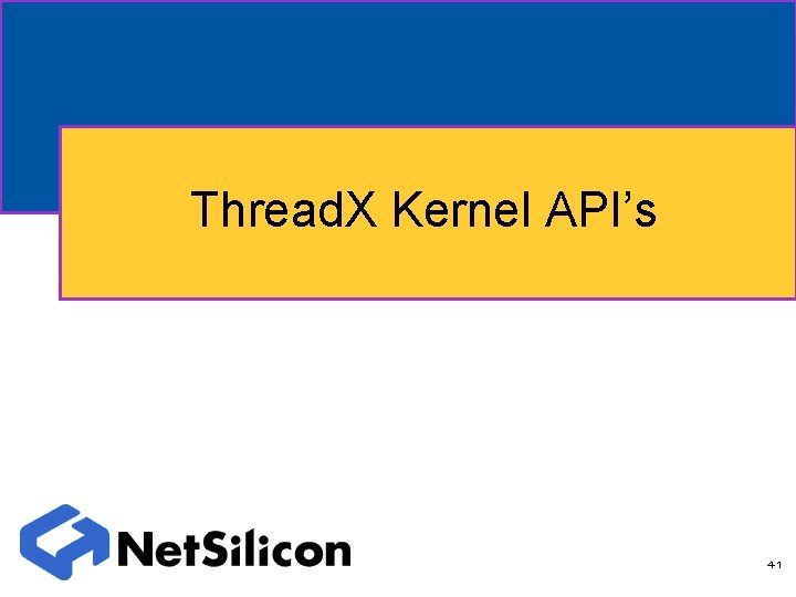 Thread. X Kernel API’s 4 -1 