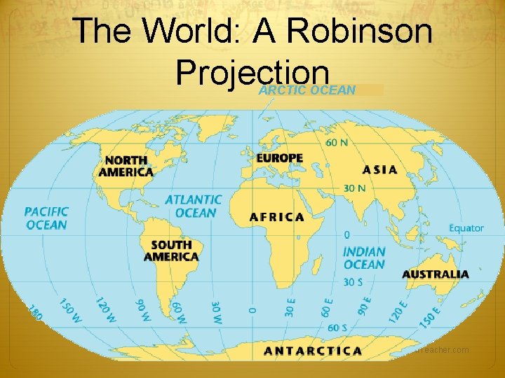 The World: A Robinson Projection ARCTIC OCEAN Owl. Teacher. com The World: A Robinson Projection ARCTIC OCEAN Owl. Teacher. com