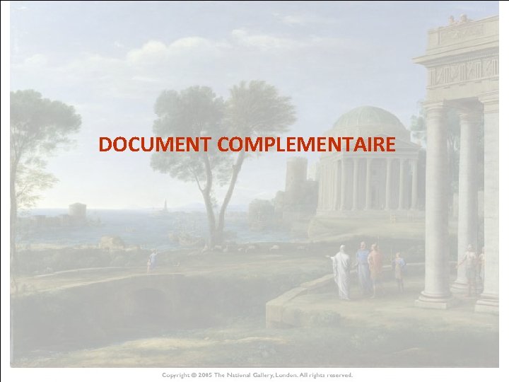 HISTOIRE DES ARTS DOCUMENT COMPLEMENTAIRE 