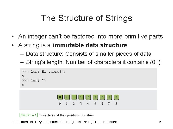 The Structure of Strings • An integer can’t be factored into more primitive parts